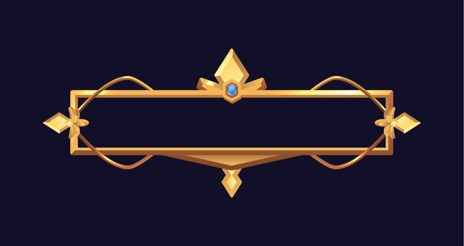 Golden metal empty frame.