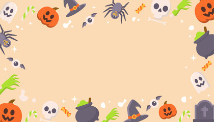 cute halloween background with copy space for text
