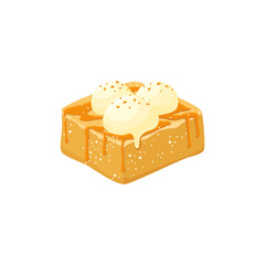 Vector of Korean honey bread. Honey butter toast