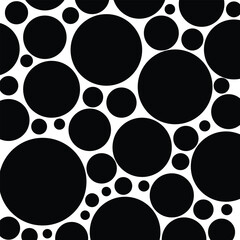 Pattern with black circles on isolated white background