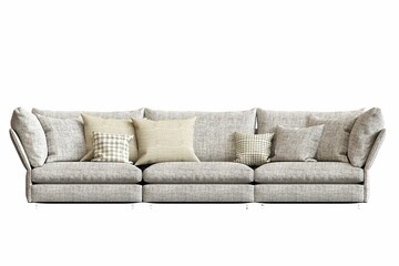 comfortable soft sofa isolated on white background, interior furniture, 3D illustration, cg render