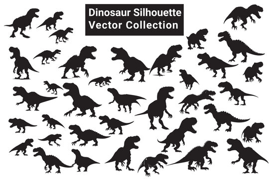 dinosaur silhouette vector collection