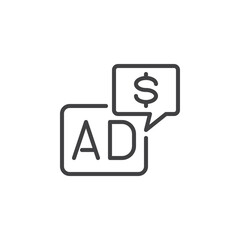 Ad Revenue line icon