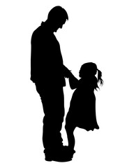 Father Daughter Father's Day Silhouette Vector Art