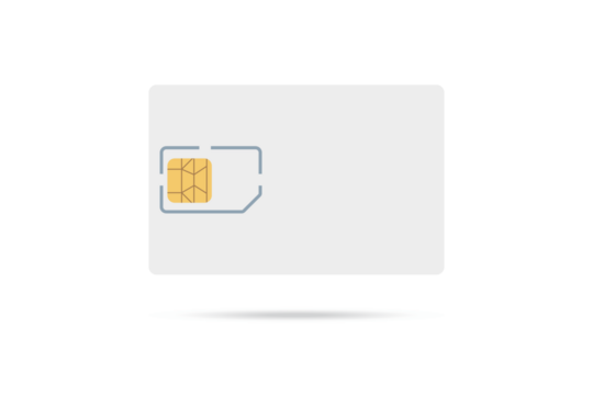 Sim card object realistic icon
