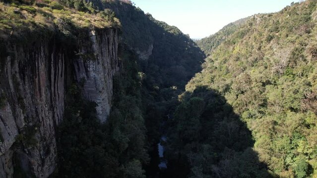 Aerial views of Mac Mac Falls, in Graskop, South Africa