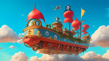A Flying Pirate Train
