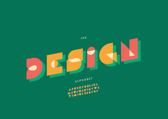 Vector of stylized modern font and alphabet