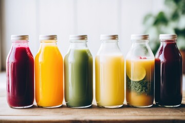 an array of bottled drinks promoting gut health