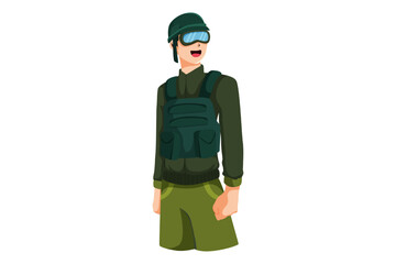 Soldier Man Character Design Illustration