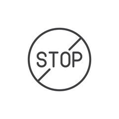 Stop sign line icon