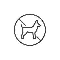 No Pets Allowed Sign line icon
