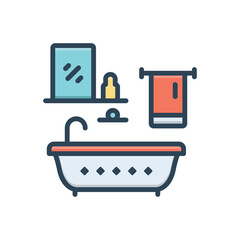 Obraz premium Color illustration icon for bathroom 