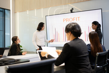 Business people having a meeting and present in a conference room at the office. Business meeting concept.