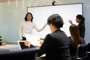 Business people having a meeting and present in a conference room at the office. Business meeting concept.