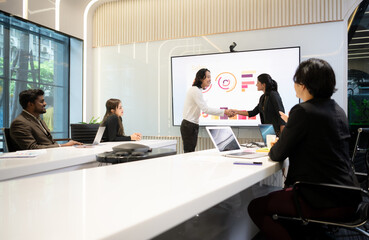 Business people having a meeting and present in a conference room at the office. Business meeting concept.