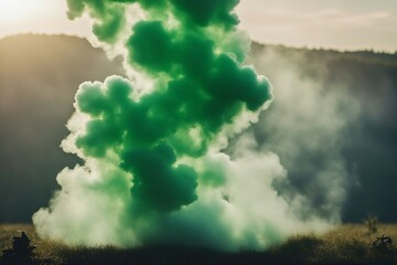green smoke clouds
