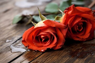 Romantic rose flowers symbolize love on Valentine's Day. Generative AI