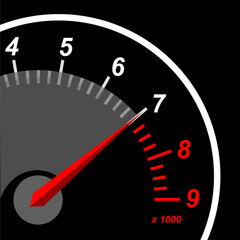 Rating Speed Meter Vector Illustration isolated on  black background