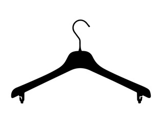 Clothing hanger silhouette vector art white background
