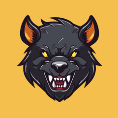 Tasmanian devil head mascot logo. Vector illustration of wolf head mascot for sport team.