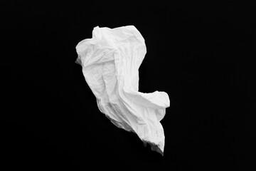 White tissues on black background