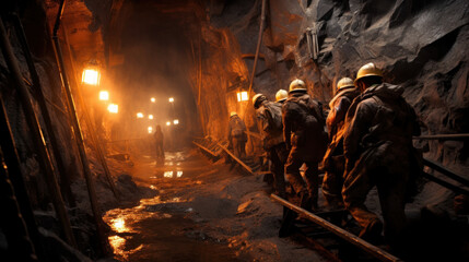 workers working in the mine