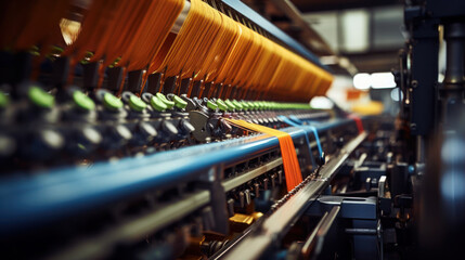 Close-up Within the textile manufacturing industry - obrazy, fototapety, plakaty