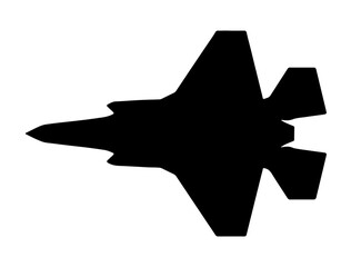 Fighter jet silhouette vector art white background - obrazy, fototapety, plakaty