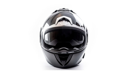 Fototapeta premium Motorcycle helmet over isolate on white background. Generative Ai