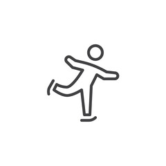 Ice Skating sport line icon