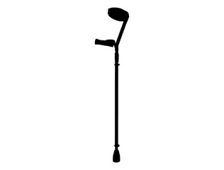 Walking stick silhouette vector art white background
