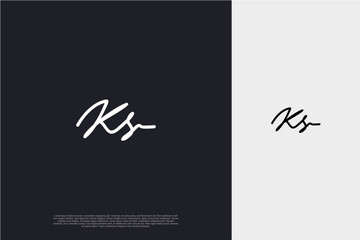 Initial Letter KS Logo signature style monogram typography for business name. Vector logo inspiration
