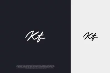 Fototapeten Initial Letter KT Logo signature style monogram typography for business name. Vector logo inspiration  © revs creative