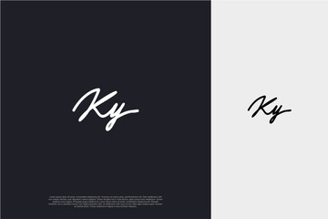 Initial Letter KY Logo signature style monogram typography for business name. Vector logo inspiration
