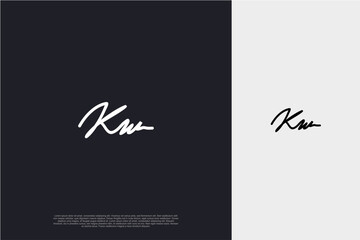 Initial Letter KW Logo signature style monogram typography for business name. Vector logo inspiration
 - obrazy, fototapety, plakaty