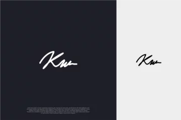 Foto op Plexiglas Initial Letter KW Logo signature style monogram typography for business name. Vector logo inspiration  © revs creative
