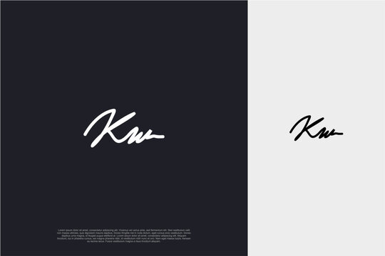 Initial Letter KW Logo signature style monogram typography for business name. Vector logo inspiration
