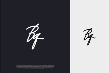 Initial Letter BG Logo signature style monogram typography for business name. Vector logo inspiration
