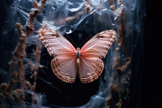 Butterfly Spreading Wings After Coming Out Of Cocoon