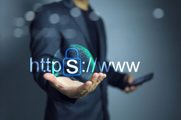 Website developer holding security https www choosing domain type more secure to increase security....