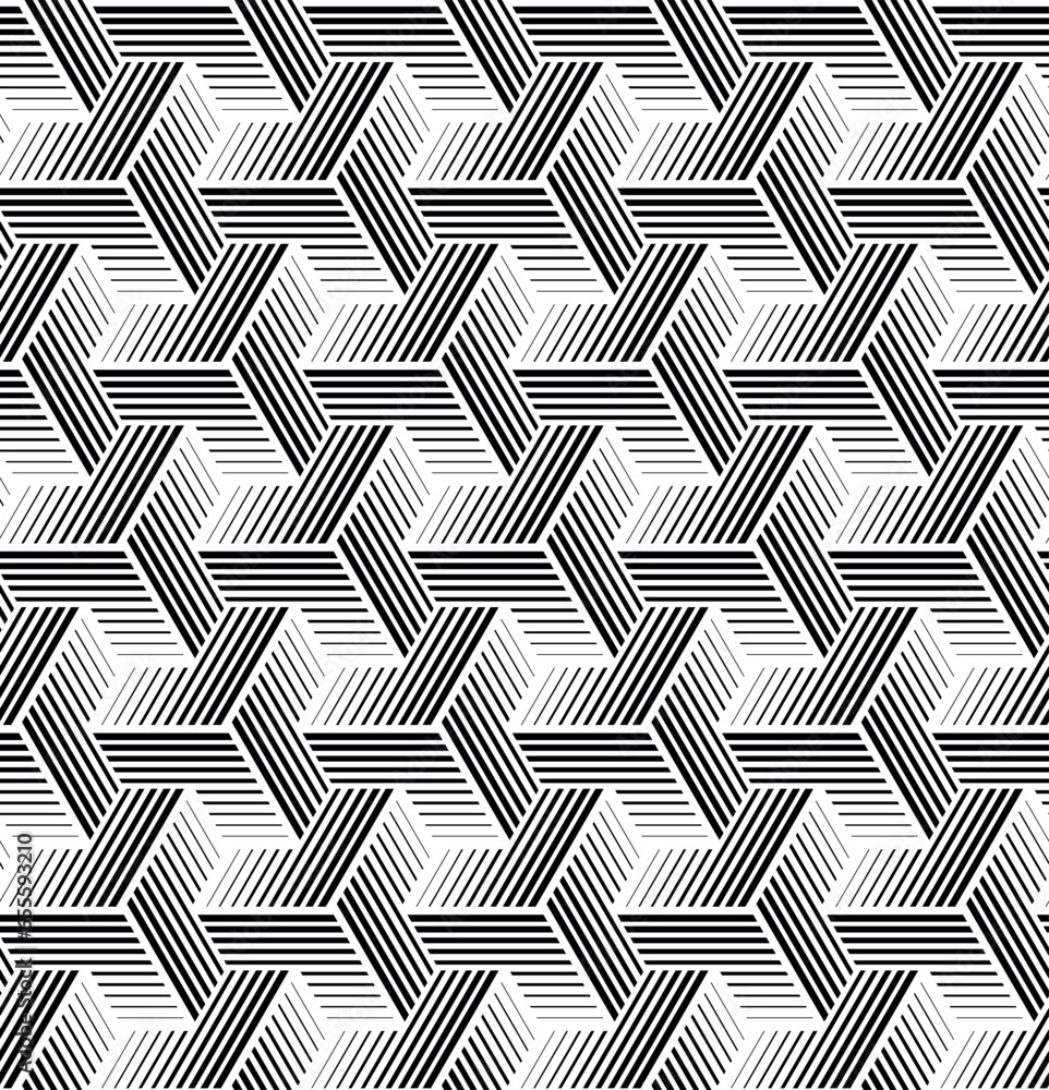 Poster abstract geometric pattern with stripes, lines. seamless vector background. white and black ornament