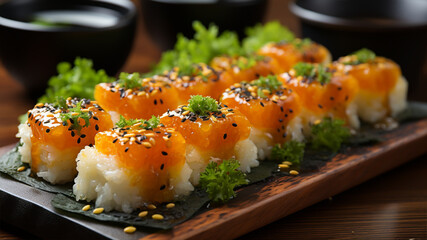 Sashimi plate - Japanede food. ai generate - obrazy, fototapety, plakaty