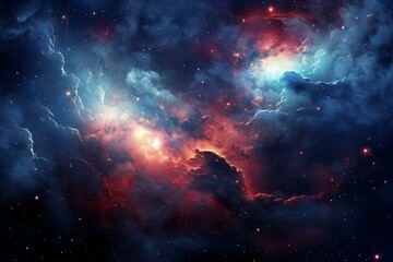 Astounding universe view of galaxy, stars, nebula clouds & celestial objects beyond our Milky Way. Generative AI - obrazy, fototapety, plakaty