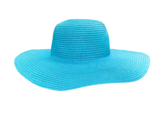 Blue beach straw hat isolated PNG transparent