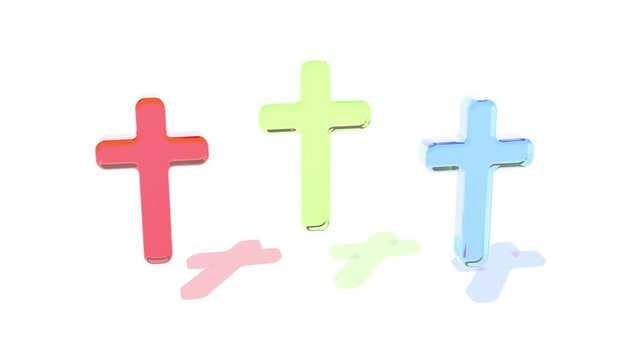 Color Glass crosses on white intro able to loop 