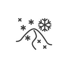 Winter snowdrift line icon