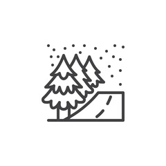 Winter Road line icon