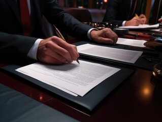 hands of business people working with documents, Team of business people working together in the meeting room office. AI Generative.