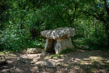 dolmen of Cap Del Pouech, commune of Mas-d'Azil, Ariège Pyrenees regional natural park, Arize...